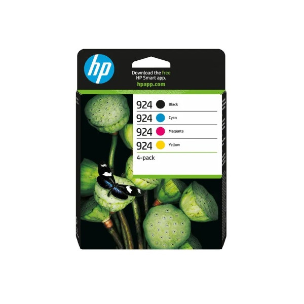 HP 924 Pack de 4 Cartouches d'encre Originales 6C3Z1NE