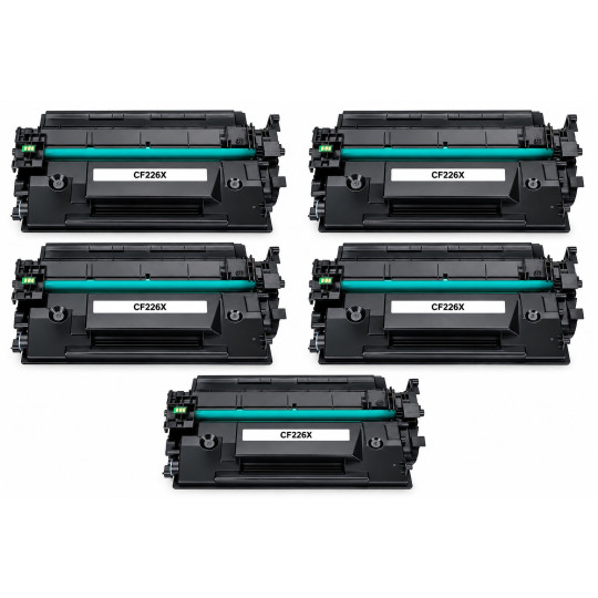 Pack de 5 Cartouches de toner HP CF226X N°26X compatibles noir