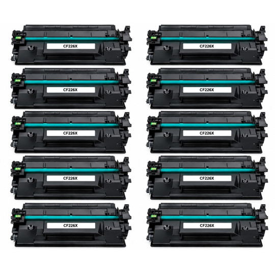 Pack de 10 Cartouches de toner HP CF226X N°26X compatibles noir