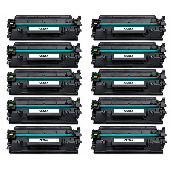Pack de 10 Cartouches de toner HP CF226X N°26X compatibles noir